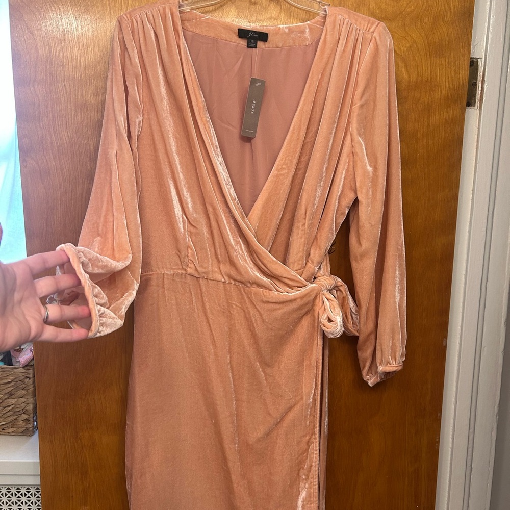 J. Crew Blush Long Sleeve Wrap Dress NWT